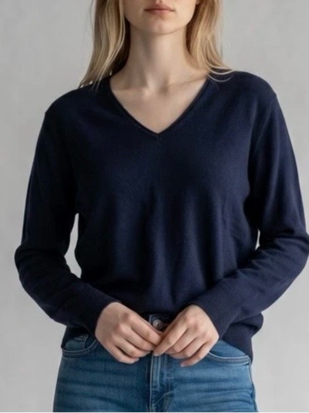Eileen Fisher Navy oversized V-Neck Sweater